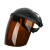 打磨面罩 防护面罩 防护面罩焊帽 飞溅面罩面屏 头戴式防焊工二氩 黑顶茶色屏