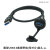 信号延长母对公圆型数据USB3.0直通插座带线接头模块86型板 USB3.0直通 黑色 圆孔直径22mm 防尘盖+垫片 1米