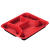 塑料盒子长方形 打包盒一次性餐盒长方形三格四格饭盒外卖快餐盒子塑料分格便当盒HZD 浅4格   [黑红1000套/1箱] +配6.5克