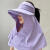 披肩帽夏季女大檐遮阳户外护颈遮脸渔夫可折叠潮 紫色 均码（54-59cm）