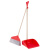 wimete 威美特 WIjj-37 商用塑料软毛扫把簸箕套装 扫帚垃圾斗组合扫地垃圾铲 红色 1套