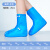 定制适用雨鞋男女款雨天防水鞋套防滑加厚耐磨雨靴套鞋儿童硅胶雨 蓝色-高筒 XS32-33