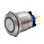 不锈钢金属按钮带灯GQ22-11EZ复位防水电源开关自锁6脚22mm 红色电源符号 复位式按钮带线连接器ACDC