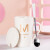 创意陶瓷咖啡马克杯带盖勺个性潮流牛奶喝水杯子男女早餐茶杯 白色-M盖+勺