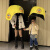 珊野卡通搞笑儿童伞创意超萌晴雨伞新颖头盔式帽子伞 小黄鸭头盔伞儿童款黄色