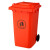 安大侠 垃圾桶大号加厚塑料带盖带轮 户外商用厨房物业小区环卫环保垃圾箱 红色100L
