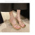 鞋柜（shoebox）达芙妮集团旗下法式细跟银色凉拖鞋仙女鞋子夏季外穿2024年新款凉 金色 34