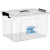纳仕徳 WSC0004 透明储物箱加厚大号整理箱手提收纳箱防水防潮塑料箱 40L