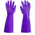 家务洗碗刷碗洗衣加绒保暖防水长胶手套工作耐磨加厚加长橡胶胶皮 紫色32cm(10双) XL