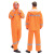 曼睩Y-17荧光橙双层户外施工反光雨衣分体式执勤防汛雨衣套装