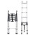 加厚铝合金人字梯升降竹节梯多功能折叠伸缩铝梯直梯子定制 德标多功能梯2.2+2.2米=直4.4米