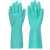 慎固 丁腈橡胶手套 防滑耐磨柔软舒适塑胶手套化工业洗碗印刷劳保手套 绿丁腈手套S号