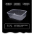 昹砺斯黑鸭锁鲜盒卤味外卖打包盒长方形塑料保鲜PP盒菜盒一次性快餐盒可加热冷藏 14*14*2透明(1200只/箱)