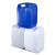 带内盖塑料小方桶密封扁桶耐酸碱化工桶加厚实验室废液桶专用收集 20L乳白色-B款(加厚耐酸碱)