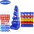 斜口零件盒螺丝工具盒组合式货架零件盒物料件盒分类收纳盒 A4号4 A4号400*250*160mm 单个) 蓝黄红三色备注