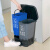 垃圾分类垃圾桶双桶商用大号厨房厨余带盖二合一户外三分类 40L棕黑(湿.干)加厚款