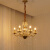 美式复古水晶灯中古卧室欧式客厅楼梯灯餐厅法式蜡烛珍珠水晶吊灯 3头电镀铜本色 长50高度61