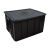 千石促销周转箱黑色塑料静电胶框箱物料盒托盘带盖分格隔板刀卡 9号(带盖)箱