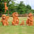 澳颜莱户外花园猴子摆件树脂玻璃钢园林景观假山造景仿真金丝猴动物雕塑 小号趴姿/高24cm1
