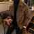 定将棕咖色麂皮绒外套男韩系风格穿搭春季翻领夹克英伦雅痞男装高级感 咖啡色 麂皮绒 L