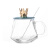 工匠时光高颜值玻璃杯带盖勺ins家用创意情侣咖啡杯办公室喝水杯 皇冠杯 带盖勺1个装