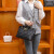 酷奇袋鼠（KUQIDAISHU）2024韩版春夏新款菱格女包单肩链条包托特包大容量购物袋斜挎包 米白 色