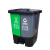 公共场合双色桶塑料垃圾分类垃圾桶脚踏式可回收干湿厨余有害 40L有害