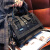 BLEZ牛皮烫钻女包2024新款软皮手提包大容量欧美时尚休闲气质单肩挎包 黑色