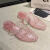 琳可人下雨天夏塑料凉鞋女可以下水脚宽脚厚时尚增高水晶透明果冻 粉色 39