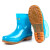 3531 PVC女式低筒雨靴1305防滑牛筋低帮雨鞋工作水鞋 绿色/蓝色 36码