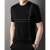 卡萨罗澳品牌凉感天丝薄款短袖T恤男夏季新款透气圆领莱赛尔针织半袖上衣 特黑色 165/S