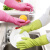 克林莱克林莱进口天然橡胶加厚手套女洗碗厨房清洁家务洗衣服刷碗耐用型 粉色 S号
