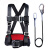 千安 三点式安全带高空作业半身户外保险带耐磨安全绳套装 背带+单小钩2.7米
