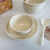 奥丝达ins奶油色餐具家用吃饭碗创意奶fufu陶瓷碗4.5英寸圆形酸奶碗小碗 奶油色-4.8英寸圆碗