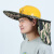 埠帝安全帽防晒遮阳帽檐夏季工地男士款头盔帽子太阳帽面罩神器折叠帽 太阳能风扇帽红色送冰袖