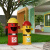 造型大号分类幼儿园创意消防栓公园卡通商用户外果皮箱带盖垃圾桶 红桶黄帽*88cm