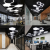 六边形造型吊灯led创意个性蜂巢组合办公室网咖健身房工业风灯具 实心-黑框-60cm
