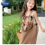 迪士尼（Disney）女童夏季连衣裙夏装童装假两件宝宝24新款夏装子儿童吊带 咖色 110cm