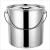 CHBBU级304不锈钢桶圆桶手提式加厚提桶大容量带盖商用家用储水桶 带盖特厚直径31cm高30cm提桶