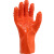 颗粒防滑止滑手套 抓鱼杀鱼宰鱼浸塑防水耐酸碱工业橡胶手套 （5付装）东亚807加厚橘红色 男士码XL号