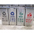 分类垃圾桶不锈钢干湿分离组合式垃圾桶室内外大堂电梯口走廊 (不锈钢58*28*72cm)