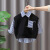 VKPI蜻蜓金典儿童春装套装2023新款男童衬衫马甲两件套中小童洋气卫衣 黑色 120cm