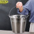 京洲实邦 （36cm不带盖） 无磁便携户外储水桶斜身清洁洗车桶不带盖手提不锈钢水桶JZSB-1155