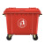 舒蔻 加厚物业小区公用室外环保分类塑料带盖医疗环卫户外垃圾桶大容量商用 红色1100L