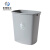 米奇特工 塑料垃圾桶创意卫生间办公室大号纸篓 银灰色 30L无盖