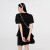 艾莱依（ERAL）商场同款法式连衣裙设计感小众感夏季气质时尚拼接裙子 蜜雪橙 165/88A/L