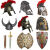 西克里中世纪十字军头盔玩乐会斯巴达勇士cosplay表演道具古罗马骑士勇 圣斗士红冠