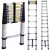 铝合金单面伸缩梯7米楼梯竹节梯10米收缩梯工程升降梯子加厚 德标单面伸缩梯子6.2米