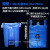 适用于蓝色垃圾袋可污物袋加厚手提式平口环保包装袋分类家用 100个提手50*56(满200送100) 蓝 加厚