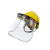 OEMG防酸碱化学品化工防护面罩安全帽面屏电焊全脸硫酸实验室耐腐蚀 安全帽+全脸面罩（黄色） 大